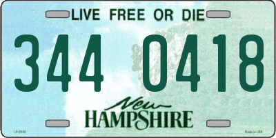 NH license plate 3440418