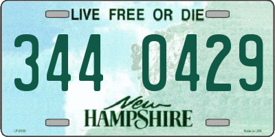 NH license plate 3440429