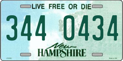 NH license plate 3440434