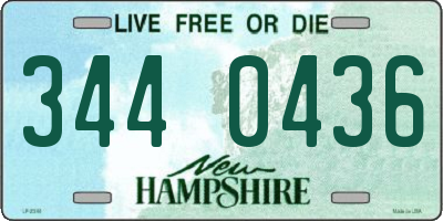 NH license plate 3440436
