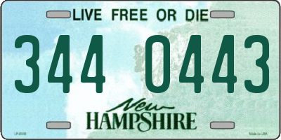 NH license plate 3440443