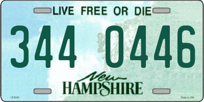 NH license plate 3440446