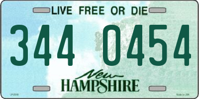 NH license plate 3440454