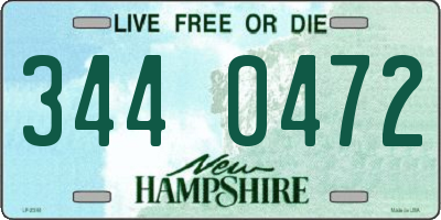 NH license plate 3440472