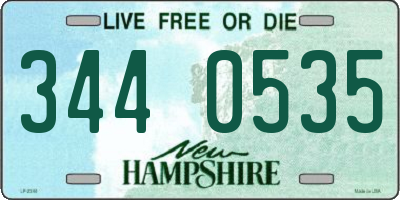 NH license plate 3440535
