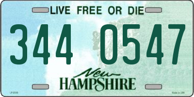 NH license plate 3440547