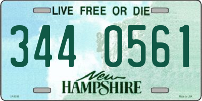 NH license plate 3440561