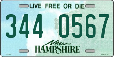 NH license plate 3440567