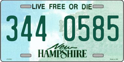NH license plate 3440585