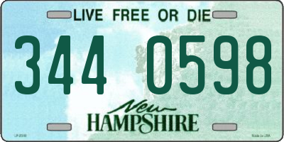 NH license plate 3440598