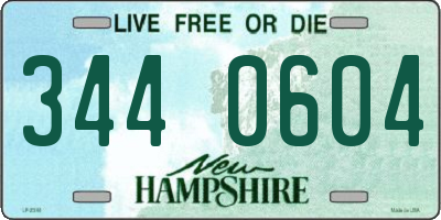 NH license plate 3440604