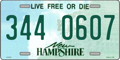 NH license plate 3440607