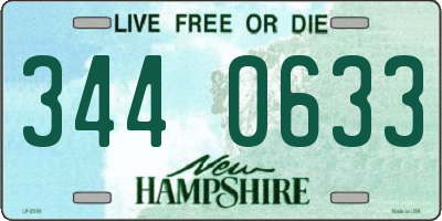 NH license plate 3440633