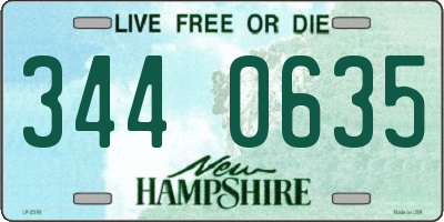 NH license plate 3440635