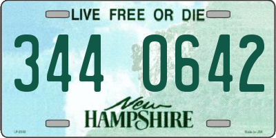 NH license plate 3440642