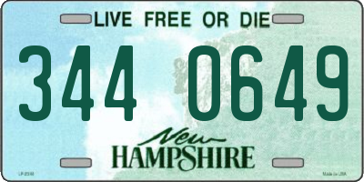 NH license plate 3440649