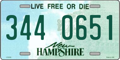 NH license plate 3440651