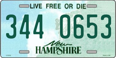 NH license plate 3440653