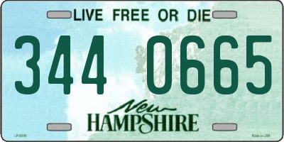 NH license plate 3440665