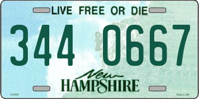 NH license plate 3440667