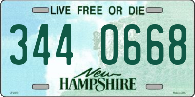 NH license plate 3440668