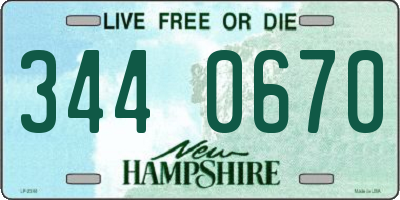 NH license plate 3440670