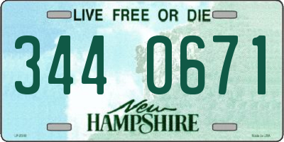 NH license plate 3440671