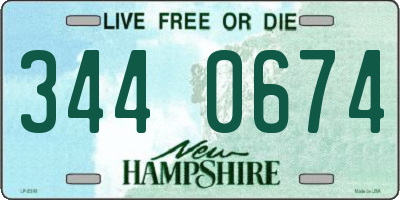 NH license plate 3440674