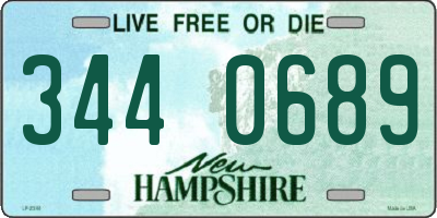 NH license plate 3440689