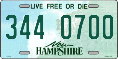 NH license plate 3440700
