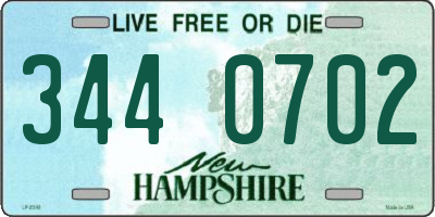 NH license plate 3440702