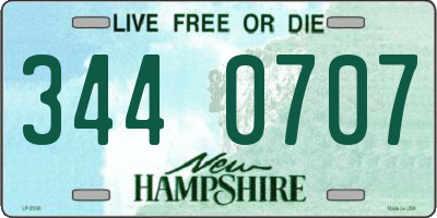 NH license plate 3440707