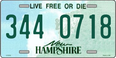 NH license plate 3440718