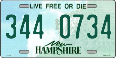 NH license plate 3440734