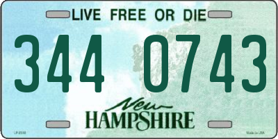 NH license plate 3440743