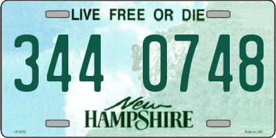 NH license plate 3440748