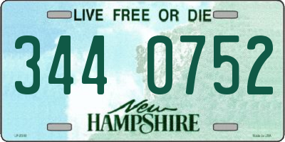 NH license plate 3440752