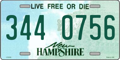 NH license plate 3440756