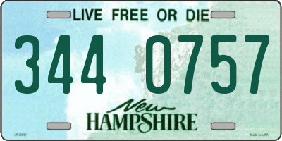 NH license plate 3440757