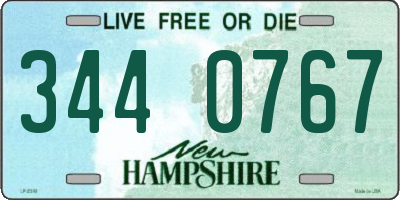 NH license plate 3440767