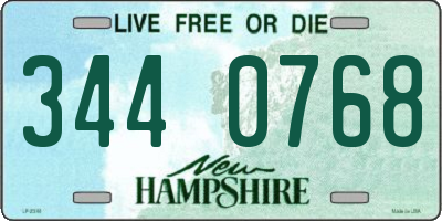 NH license plate 3440768