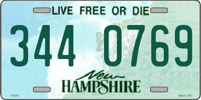 NH license plate 3440769