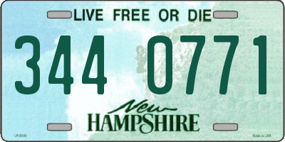 NH license plate 3440771