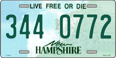 NH license plate 3440772