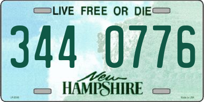 NH license plate 3440776