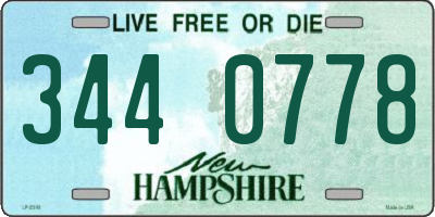 NH license plate 3440778
