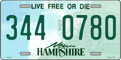 NH license plate 3440780
