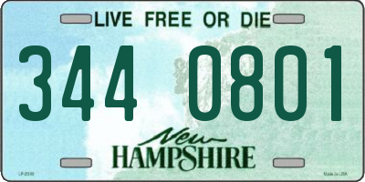 NH license plate 3440801