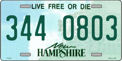 NH license plate 3440803