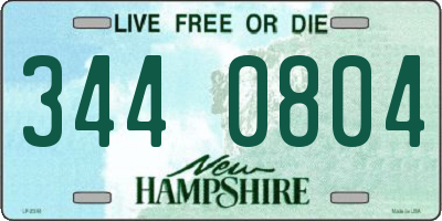 NH license plate 3440804